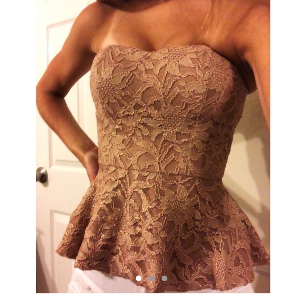 Gold detailed tube top